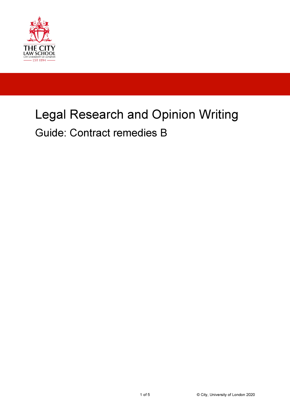 Guide Contract Remedies B - Legal Research And Opinion Writing Guide ...