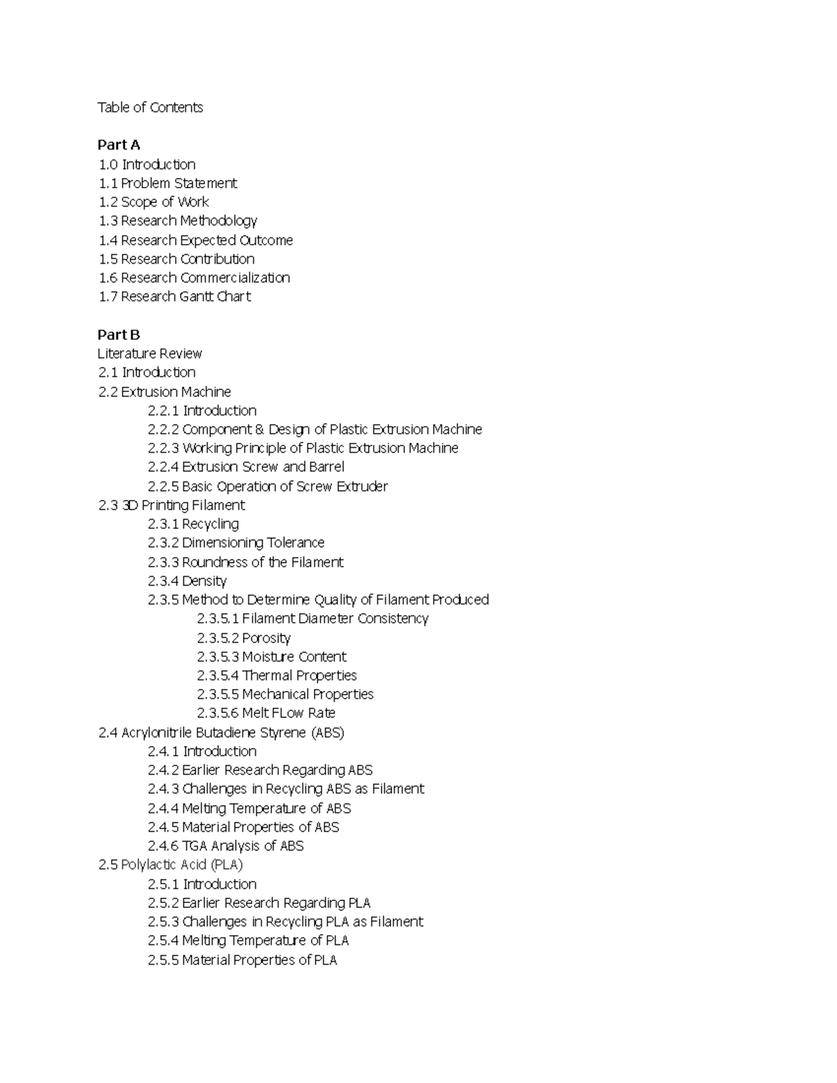 Progress Report for final year project - Table of Contents Part A 1 ...