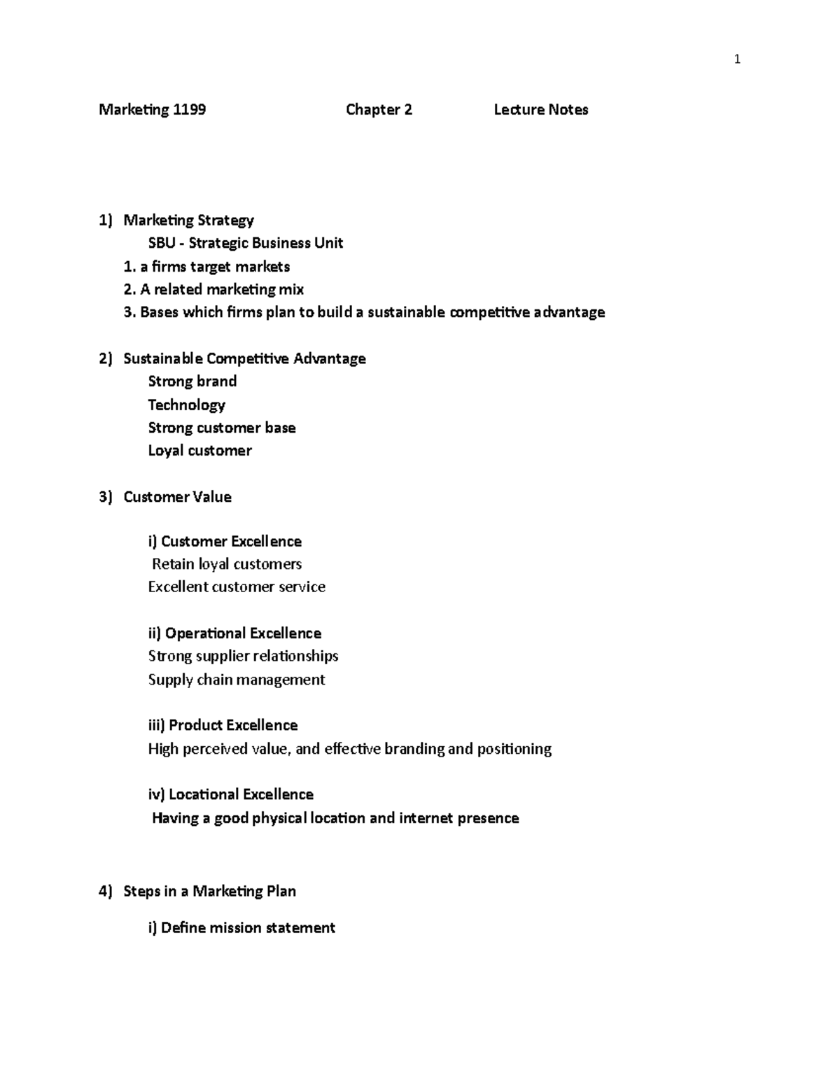 Ch 2 Lec Notes Grewal - Marketing 1199 Chapter 2 Lecture Notes ...