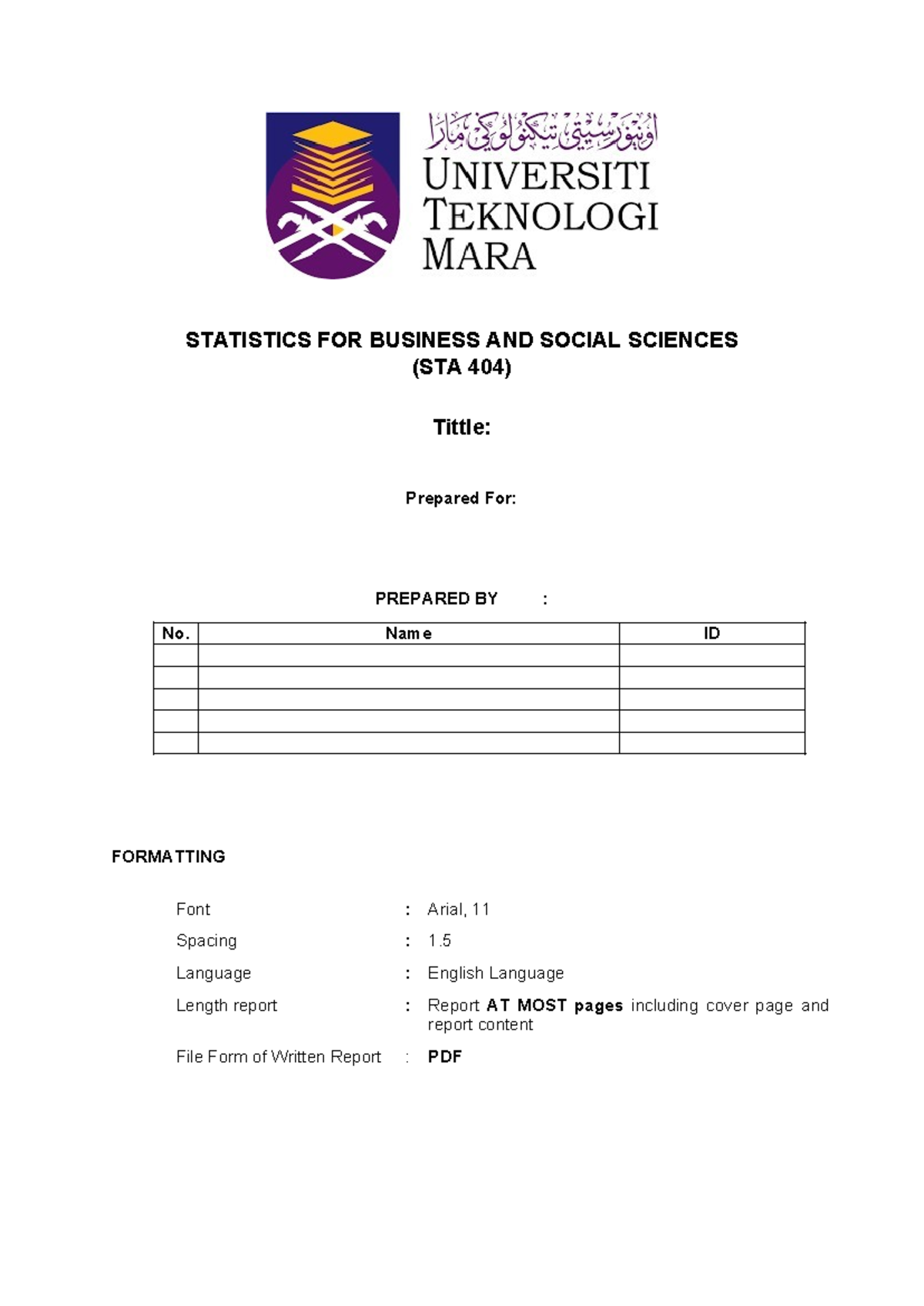 contoh assignment sta 404