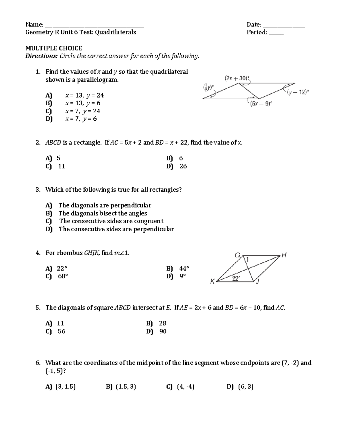 geometry unit 6 homework 2