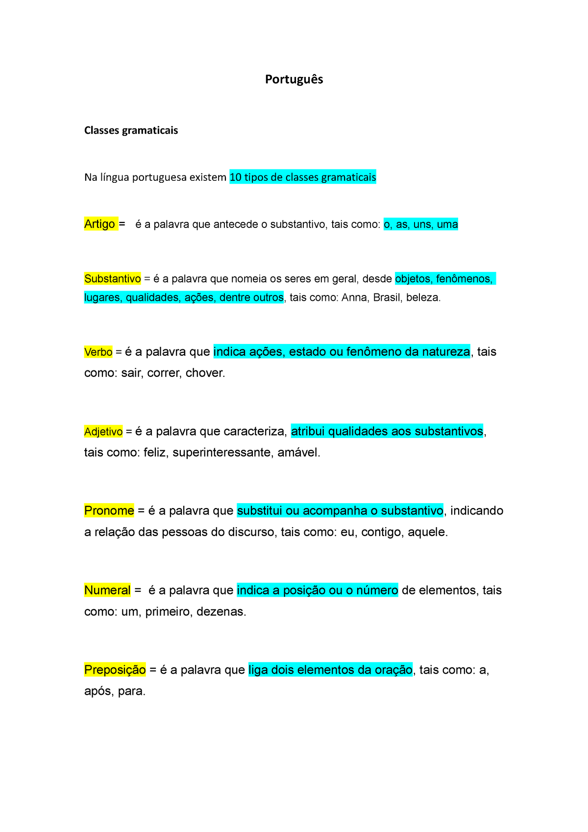 Lingua-portuguesa - Português básico - Conteúdo Coletânea de Exercícios I –  Coletânea de Exercícios - Studocu