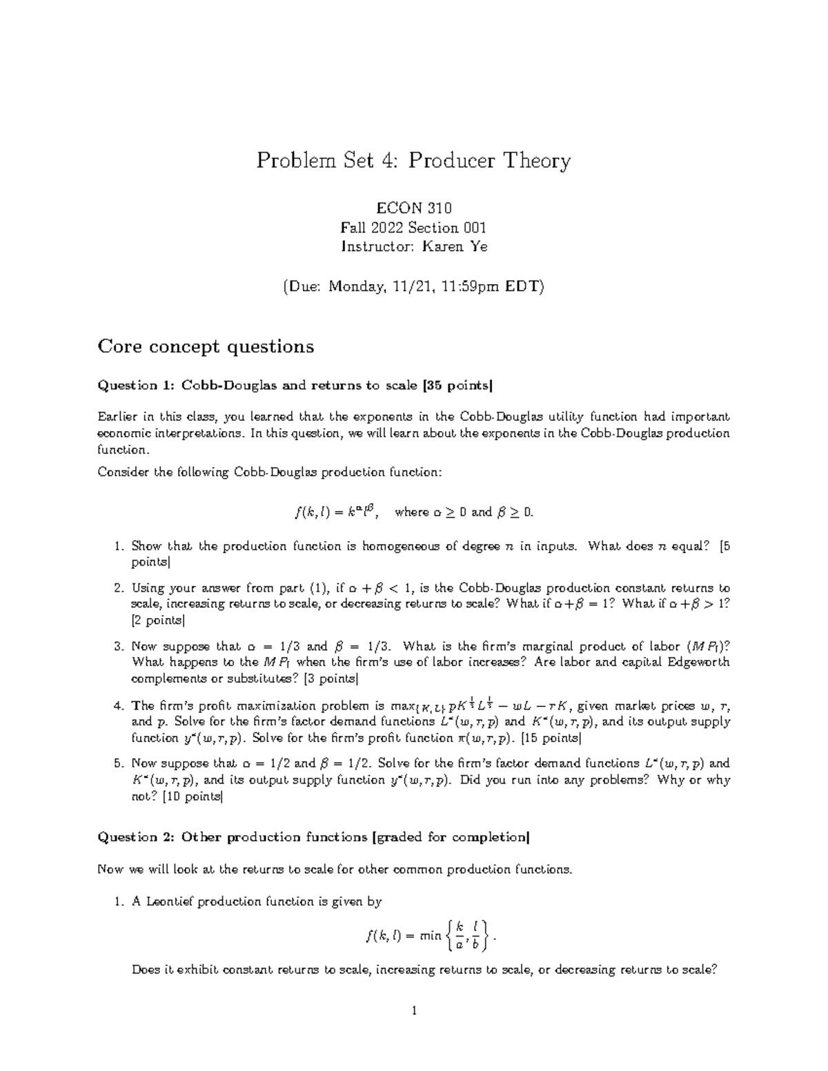 Problem Set 4 - Questions to assignment 4 fall 2022 - Problem Set 4 ...