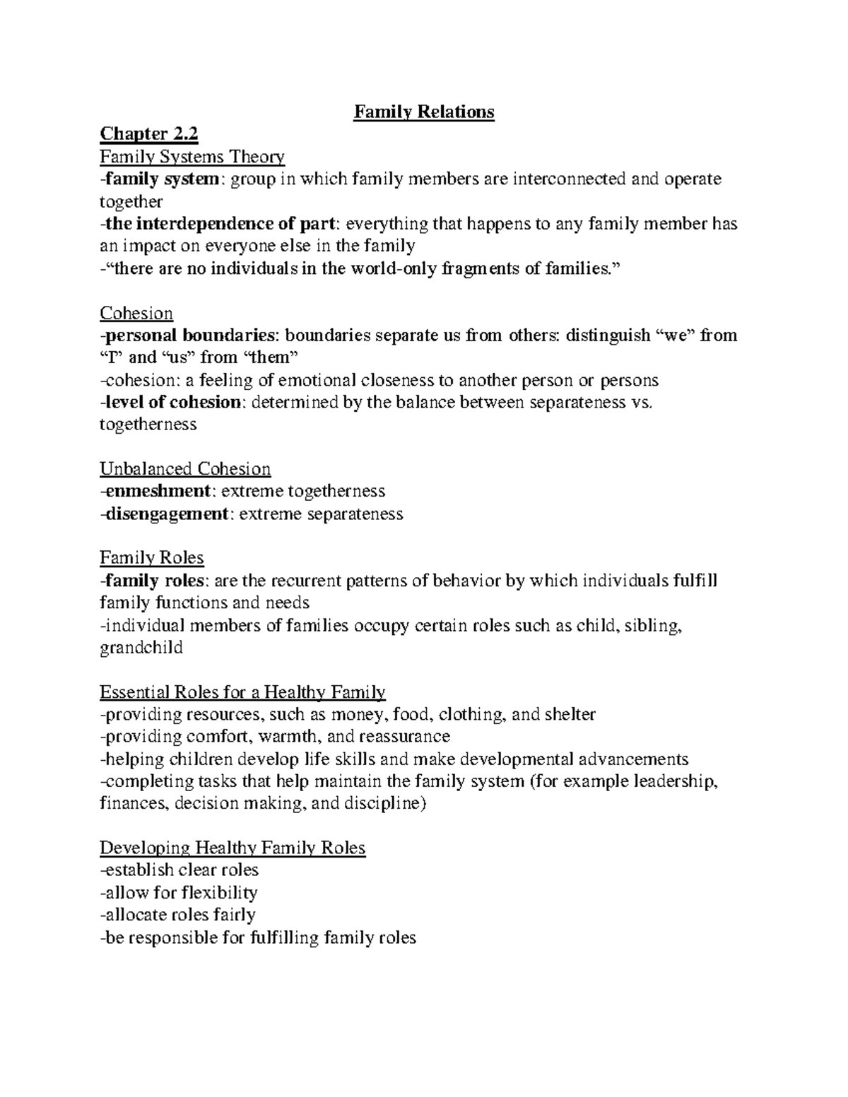 Chapter 2.2 HDFS 241 - Christin L. Carotta - Family Relations Chapter 2 ...