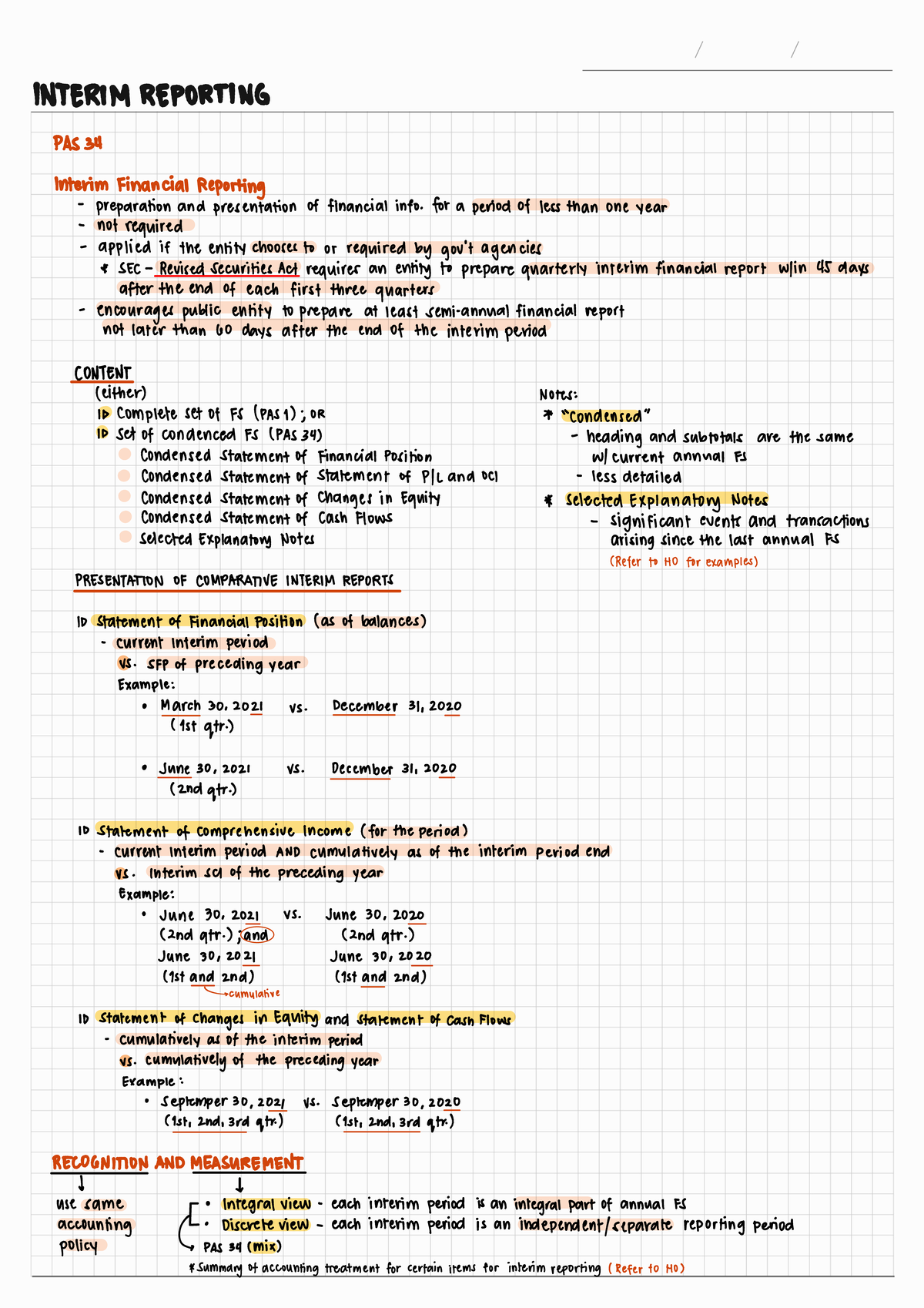 39 Interim Reporting - INTERIM REPORTING PAS 34 Interim Financial ...