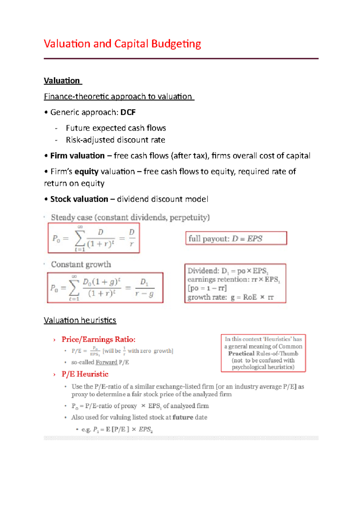 Valuation And Capital Budgeting - Valuation And Capital Budgeting ...