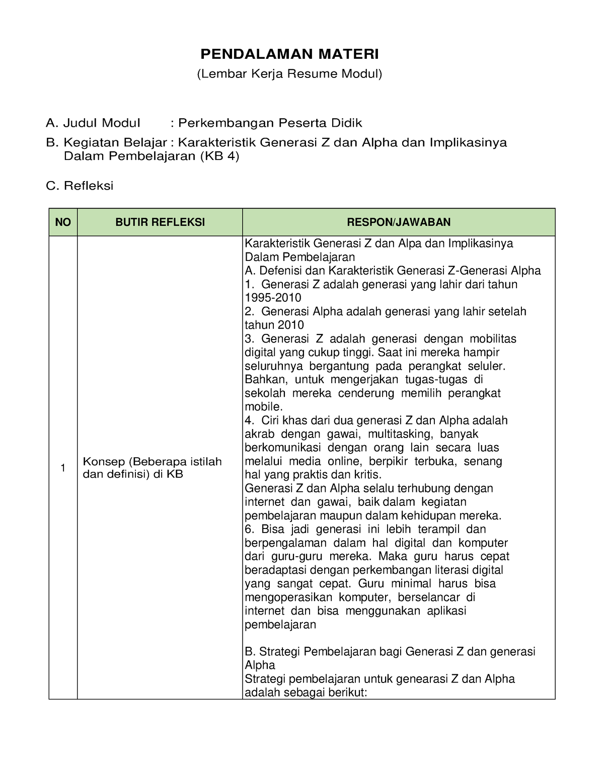 LK- Resume KB 4 - Semoga Bermanfaat - PENDALAMAN MATERI (Lembar Kerja ...