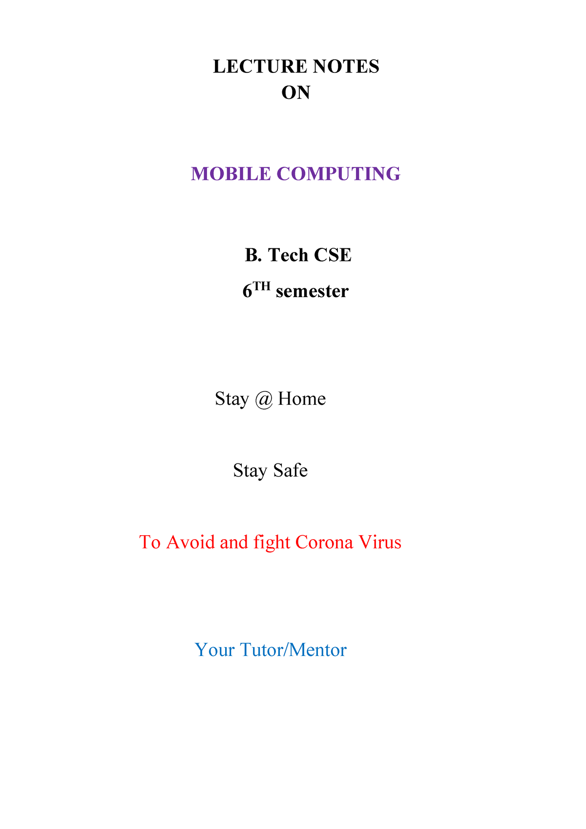 Mobile Computing UNIT II 6th Sem CSE converted LECTURE NOTES ON