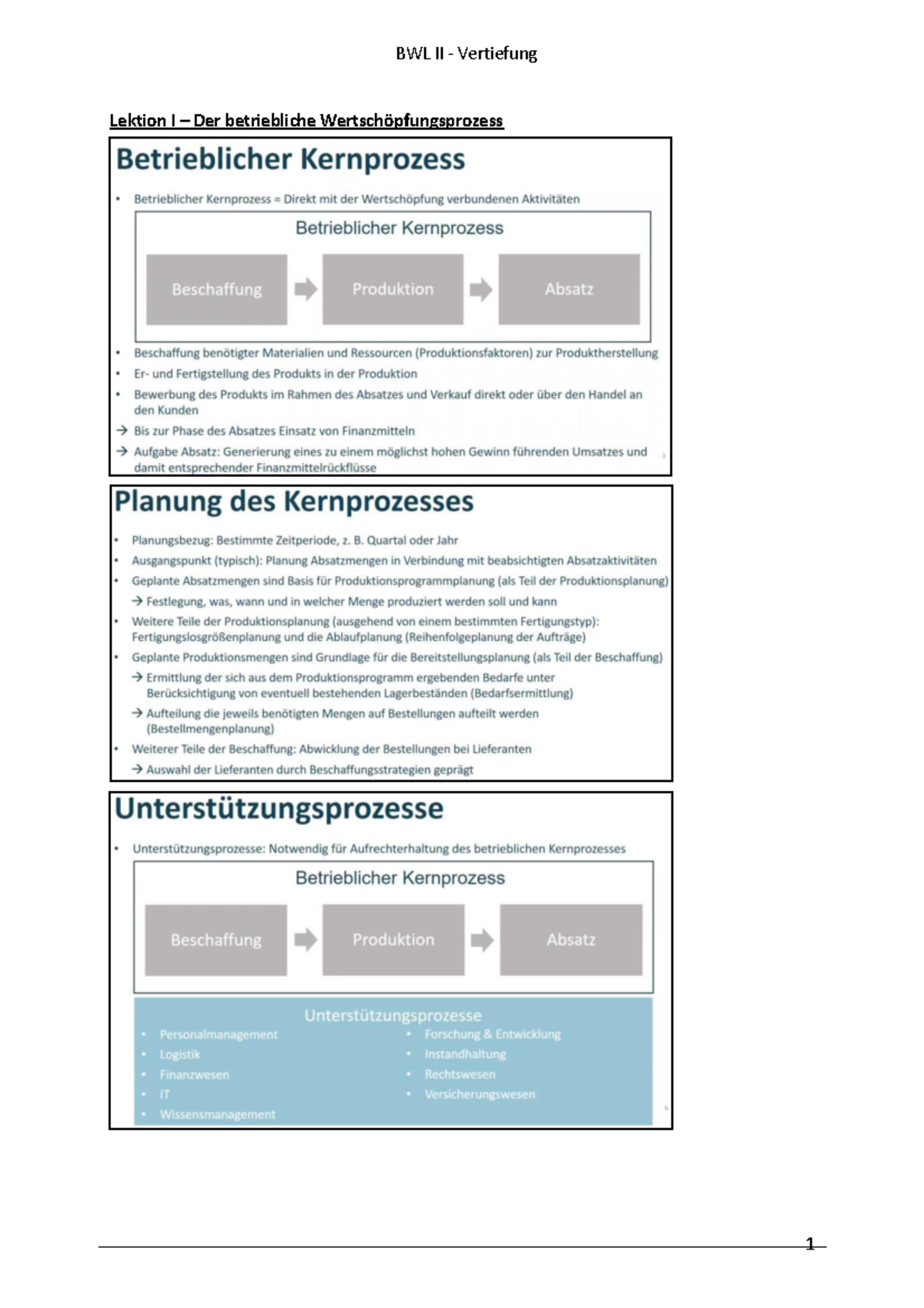 BWL 2 Zusammenfassung - BWL II (Vertiefung) - Lektion I – Der ...