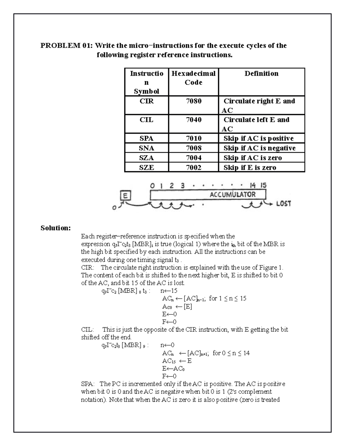 Assignment of Timing and Control of Computer Architecture 2 - PROBLEM ...