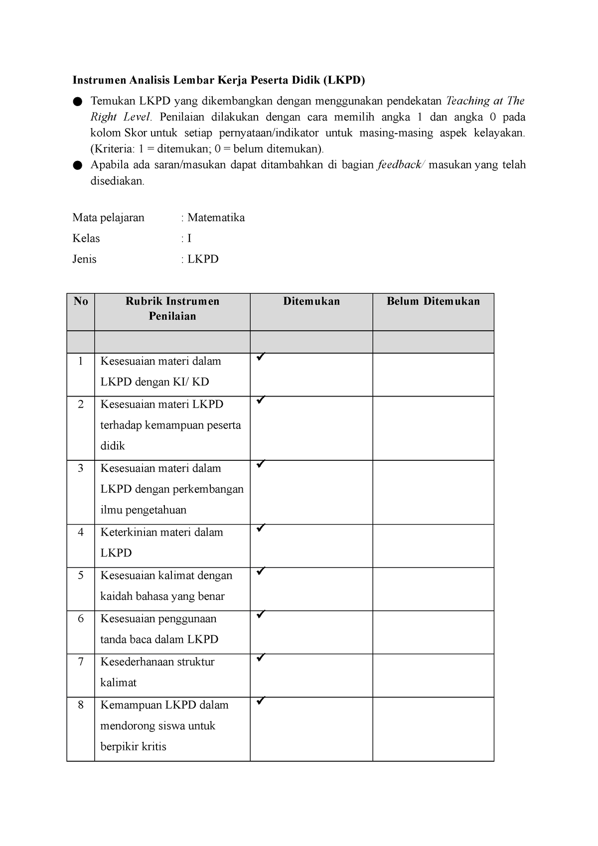 T1 Eksplorasi Konsep Instrumen Analisis Lembar Kerja Peserta Didik ...