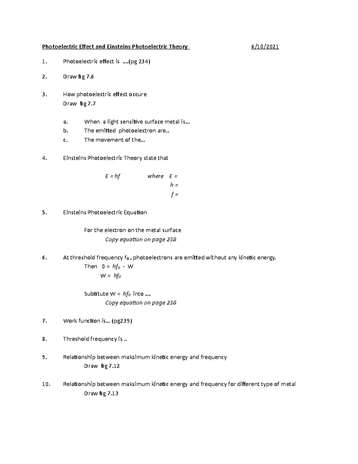 Note 23 Photoelectric effect AND Einsteins Photoelecric Theory ...