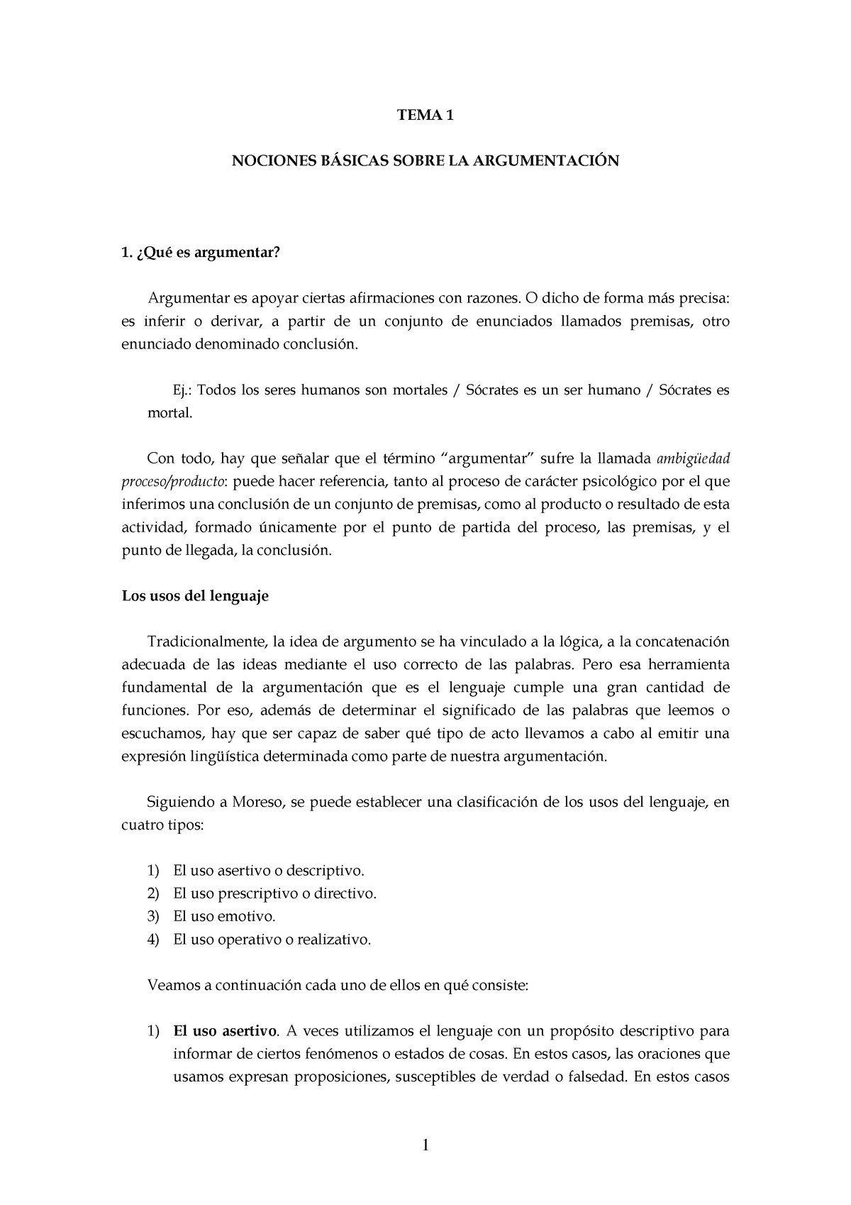 TEMA 1 - Nociones Básicas Sobre La Argumentación - TEMA 1 NOCIONES B ...