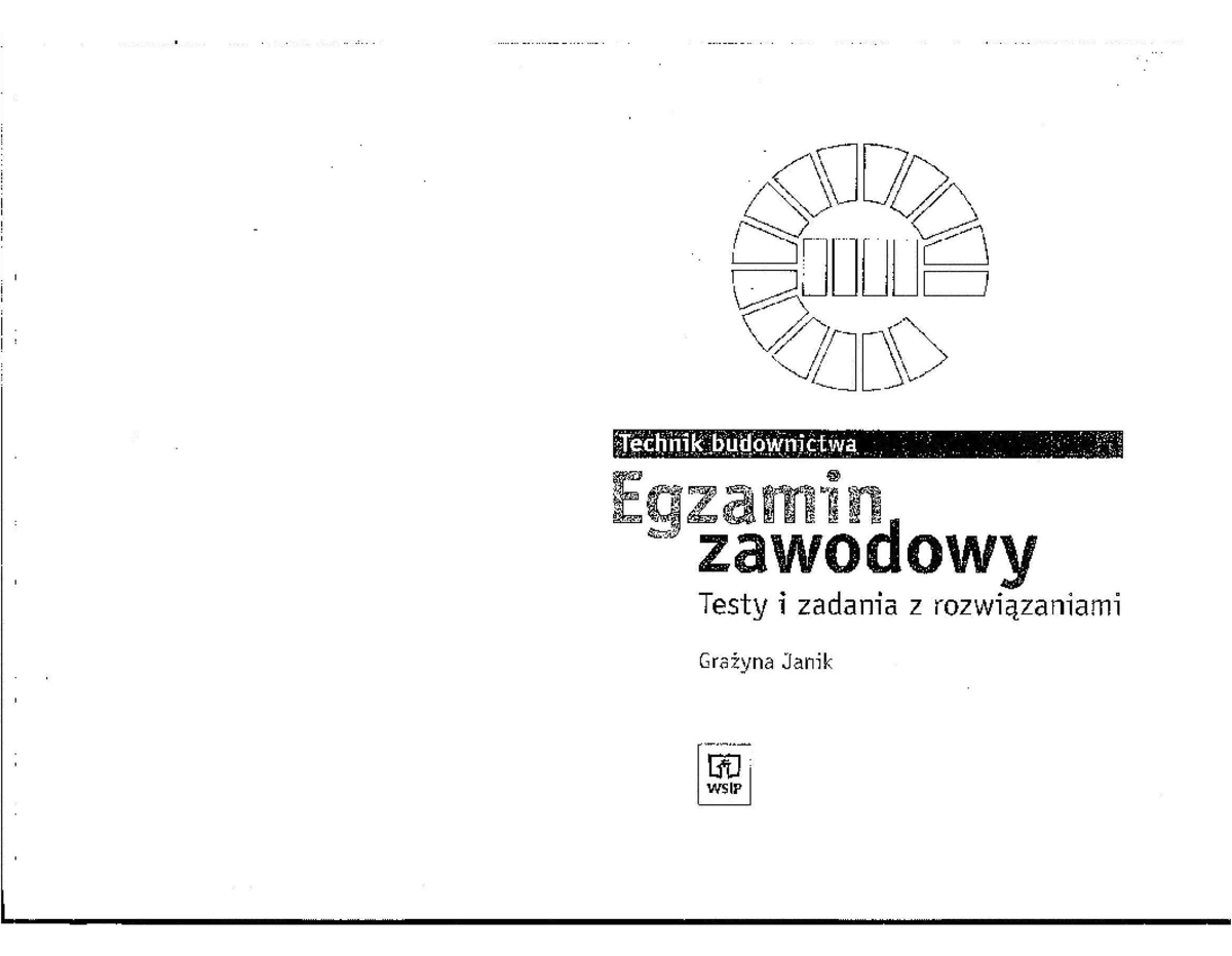 Janik G - Technik budownictwa. Egzamin zawodowy. Testy i zadania z