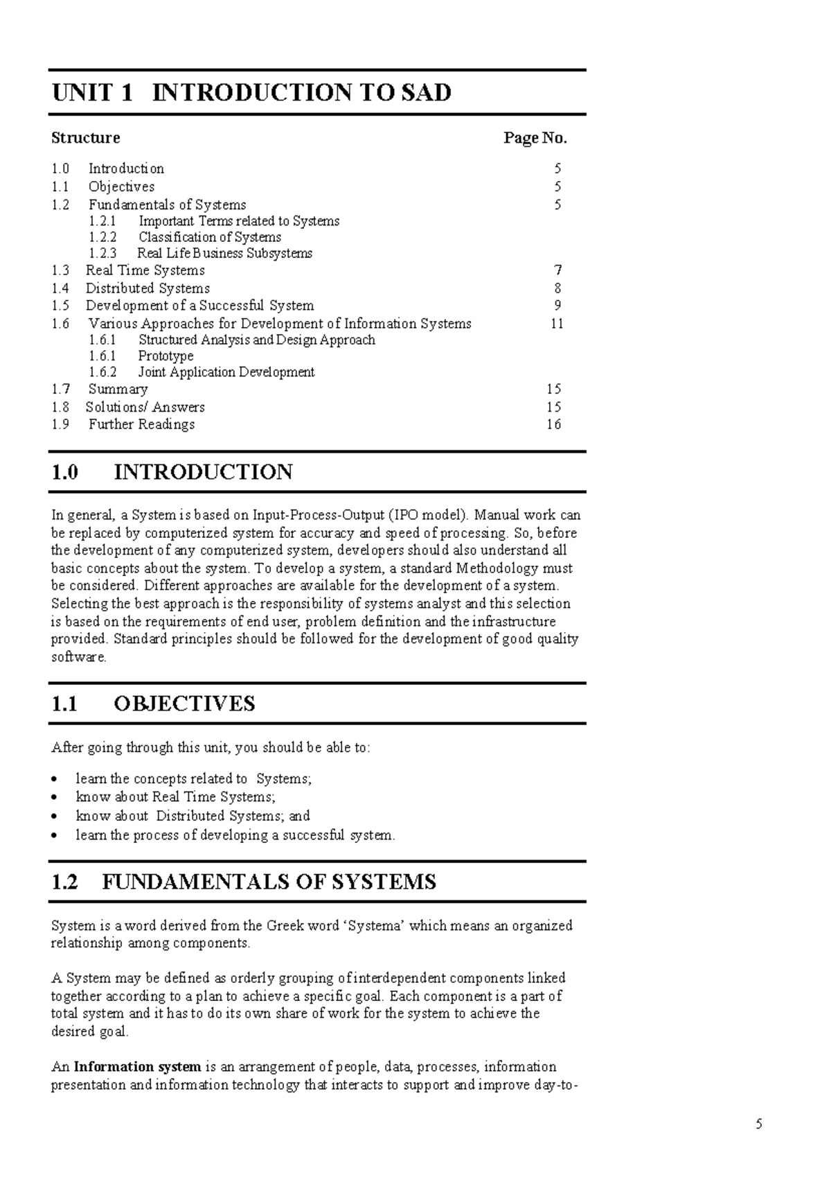 Study materials to read for IGNOU students. - Introduction to SAD UNIT ...