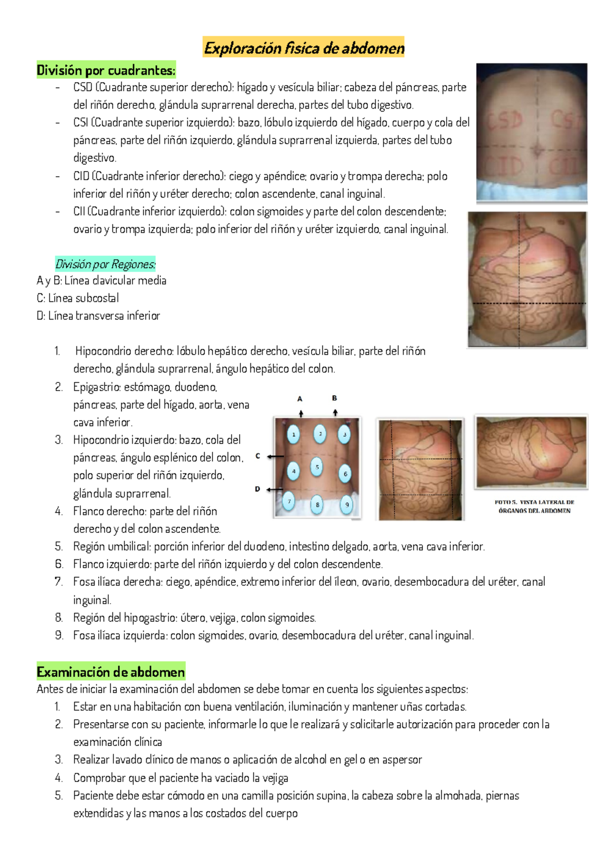 Exploración fisica de abdomen - Exploración fisica de abdomen División ...