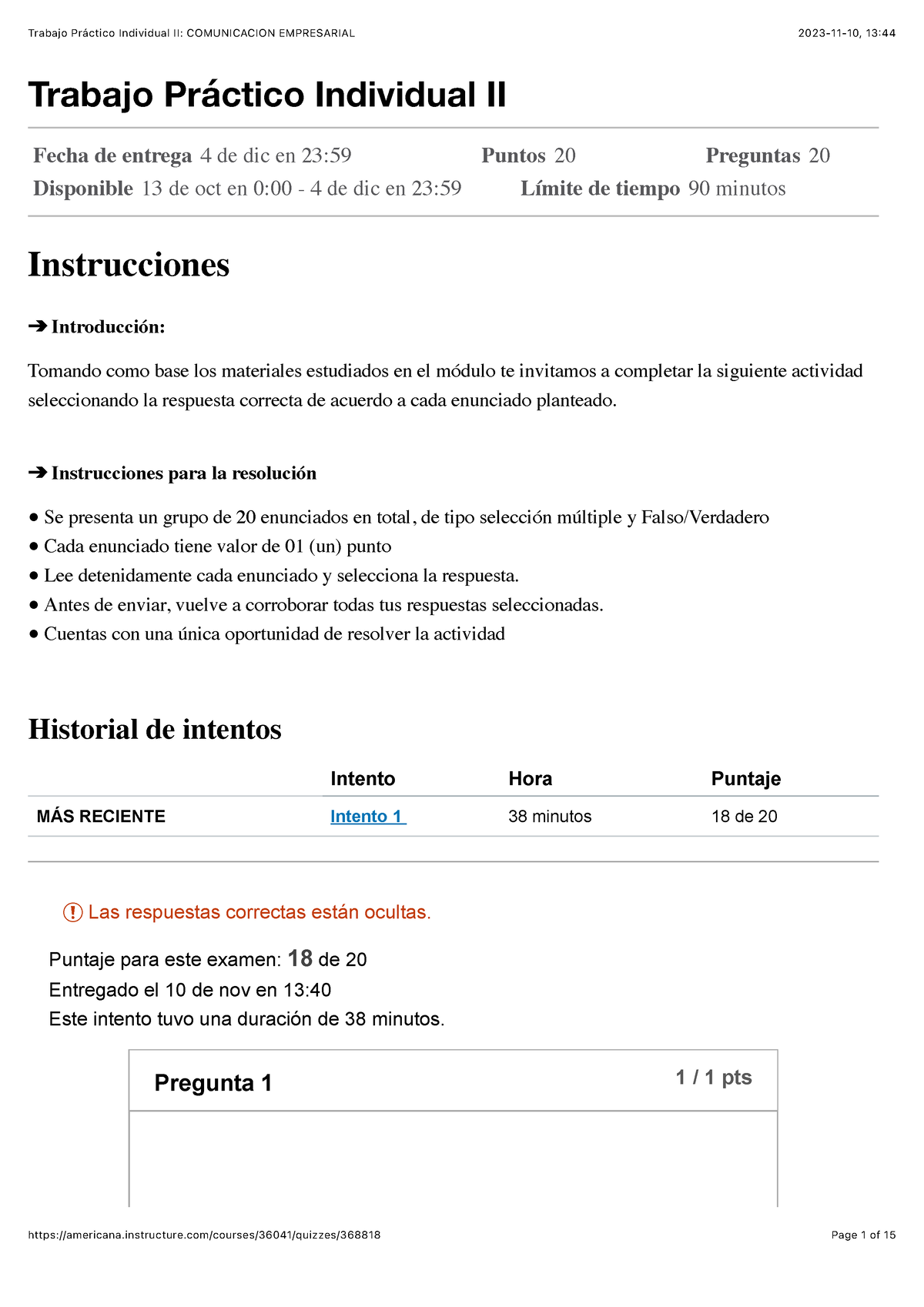 Trabajo Práctico Individual II: Comunicacion Empresarial - Trabajo ...