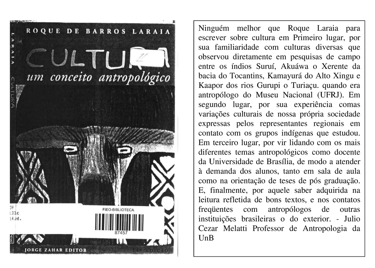 Exemplo De Resenha Critica Cultura Um Conceito Antropologico Segunda Parte