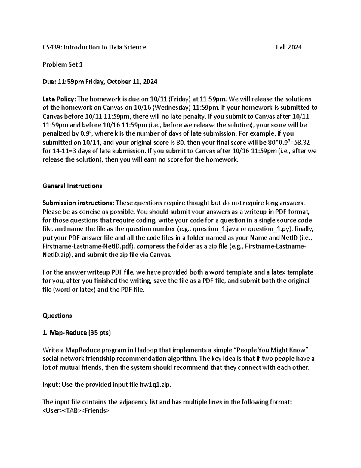 Homework 1 - sresertb - CS 439 : Introduction to Data Science Fall 2024 ...