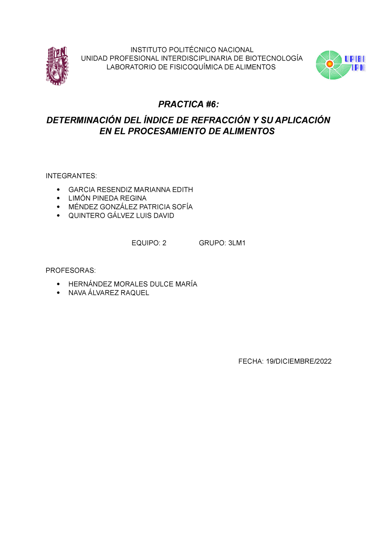 Indice De Refraccion Instituto PolitÉcnico Nacional Unidad