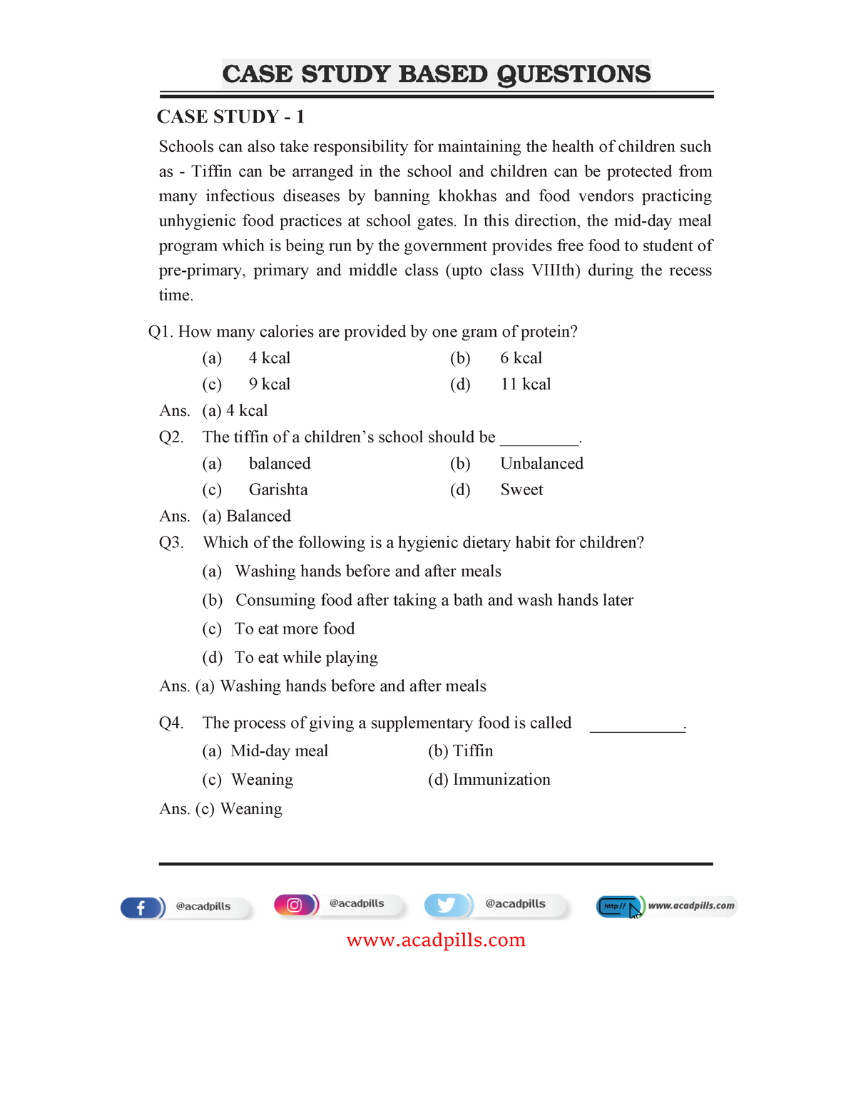 science case study questions class 6