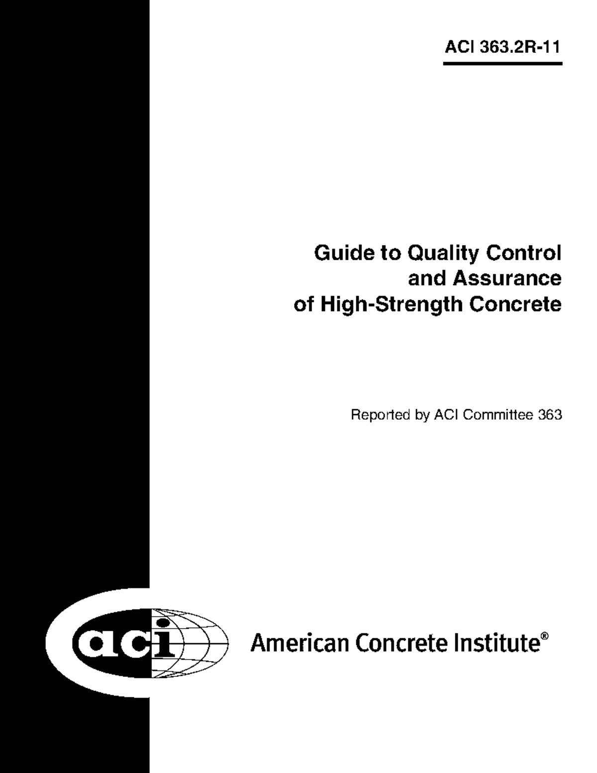 Aci Committee 363 Aci 363 2r 11 Guide To Quality Control And Studocu