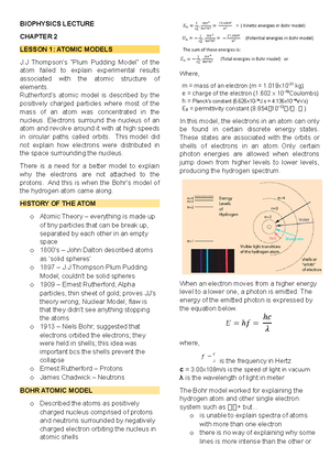 Phys 31 Chapter 1 - BioPhysics Lecture Notes - BIOPHYSICS LECTURE ...