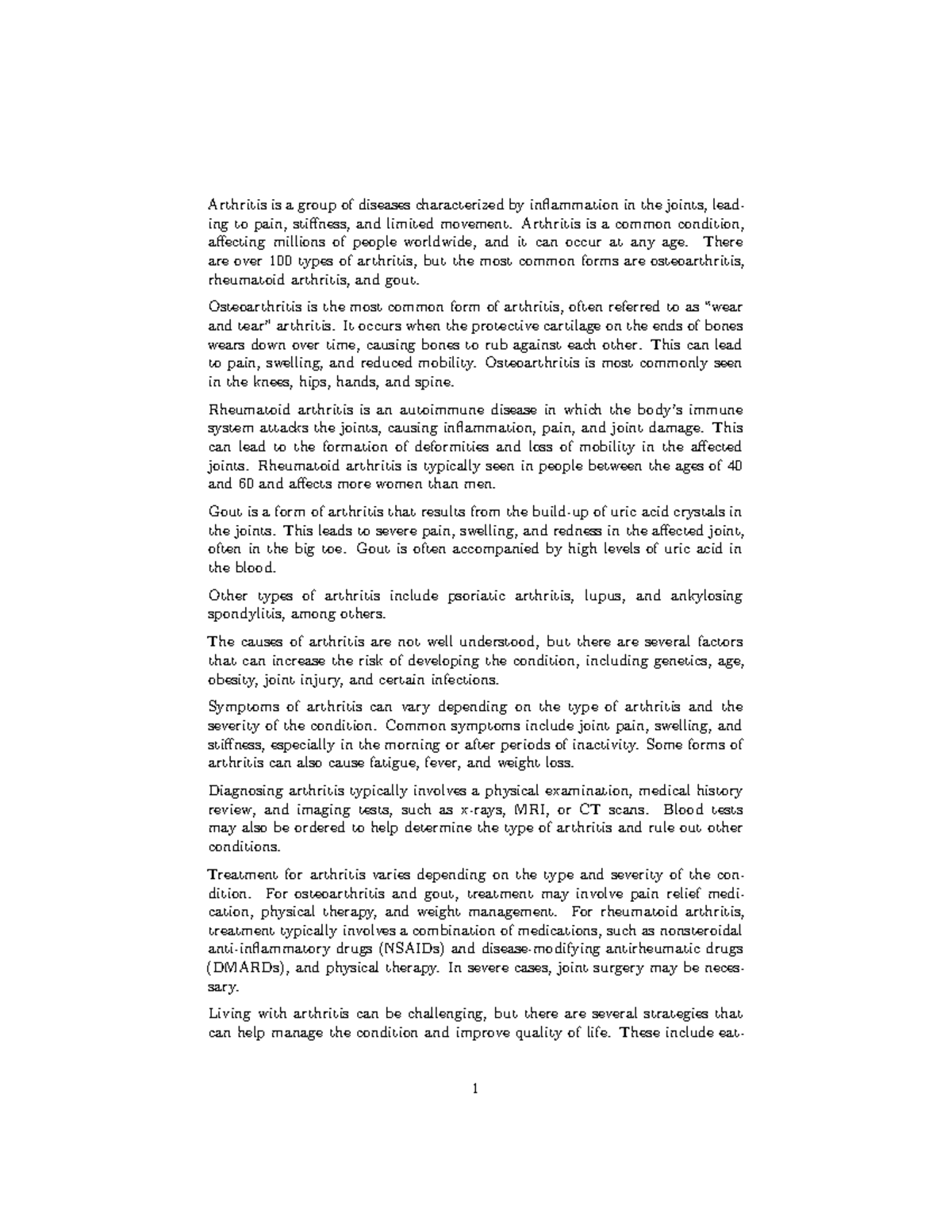 Arthritis Chronic disease in human body Arthritis is a group of