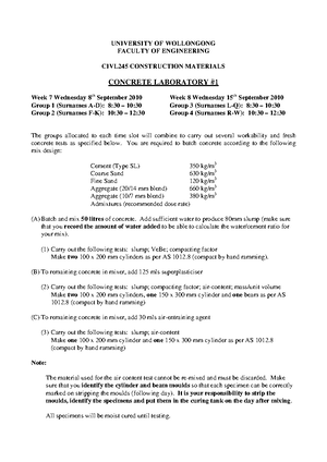 Concrete lab Report structure and Assessment sheet 2021 - Report ...