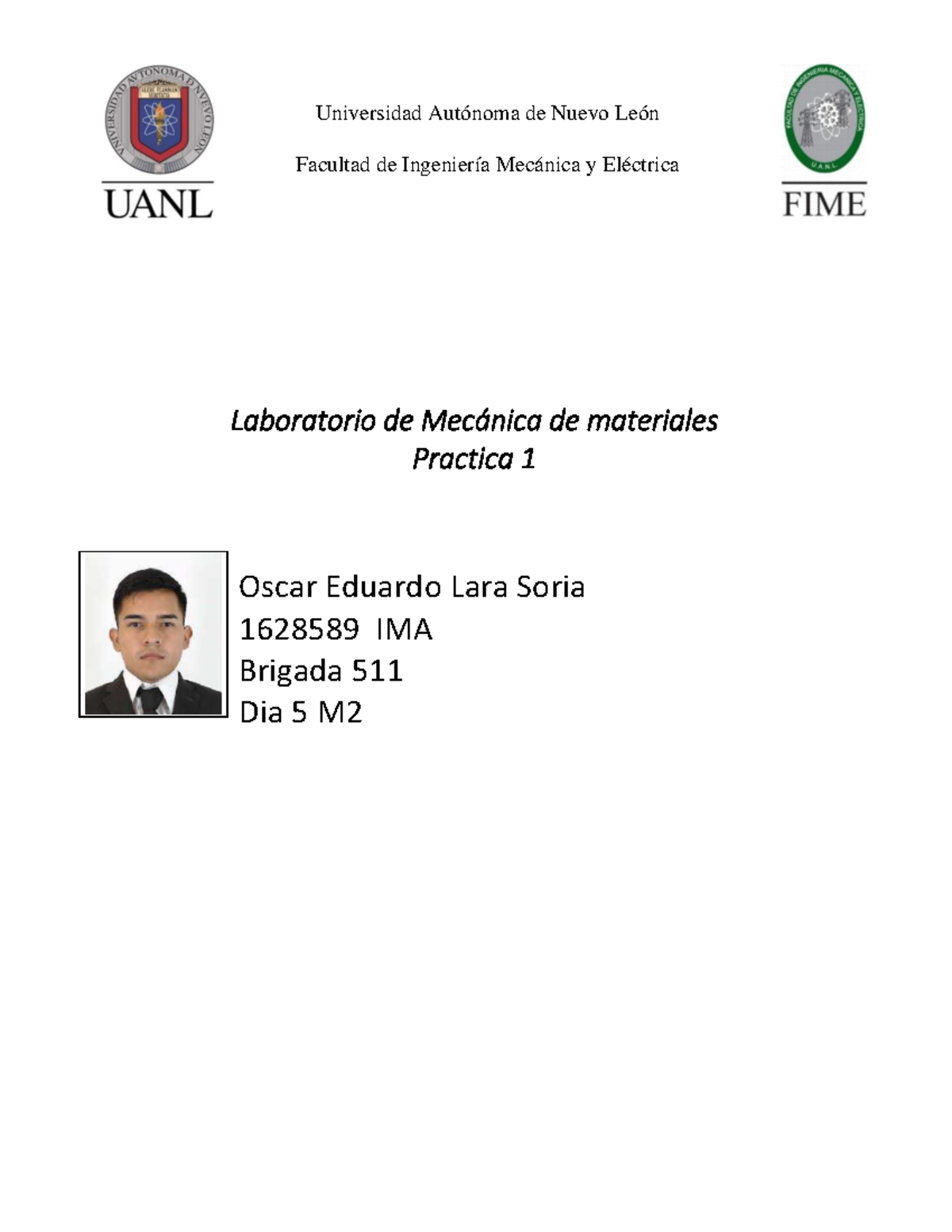 Practica 1 Lab De Mec. D M 1628589 - Universidad Autónoma De Nuevo León ...