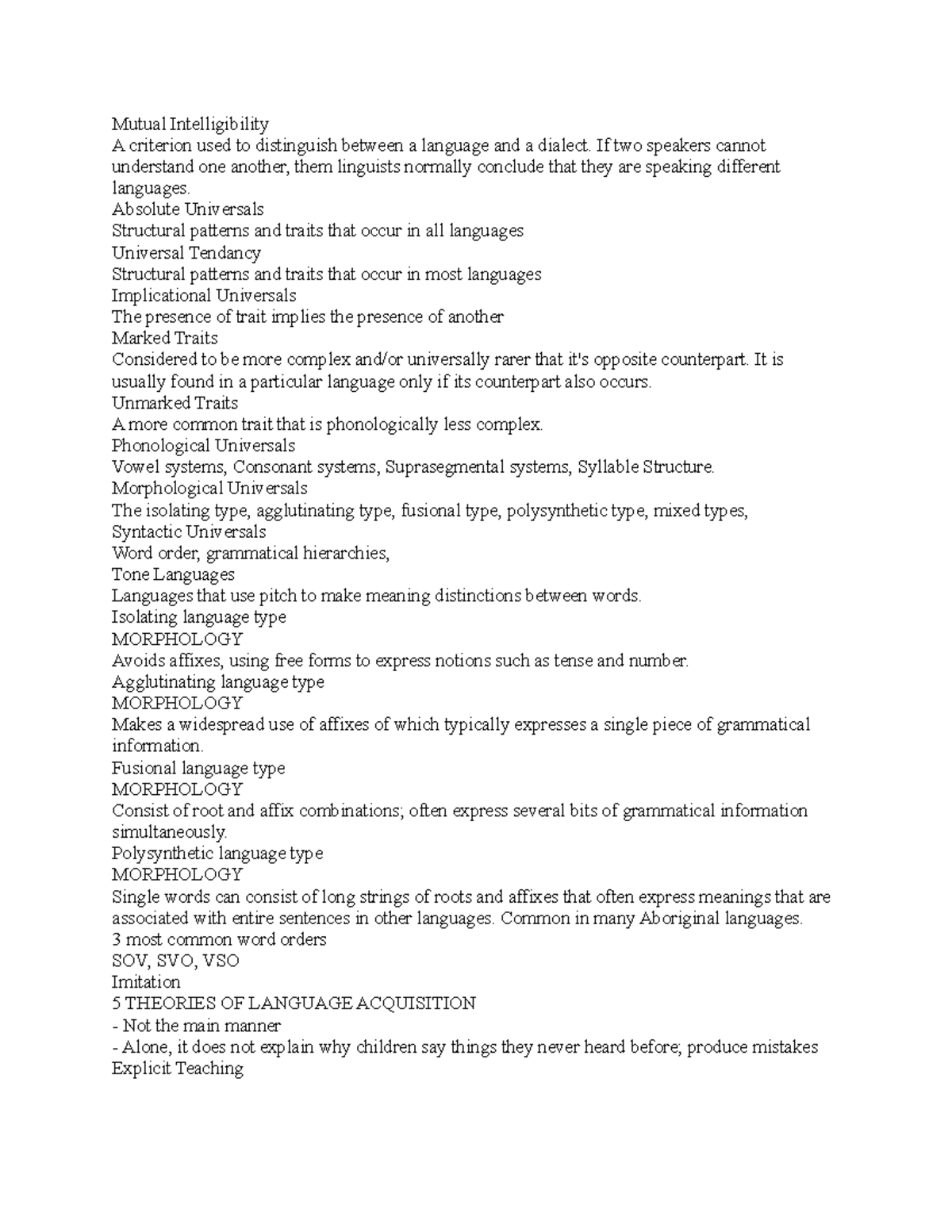 1 - notes - Mutual Intelligibility A criterion used to distinguish ...