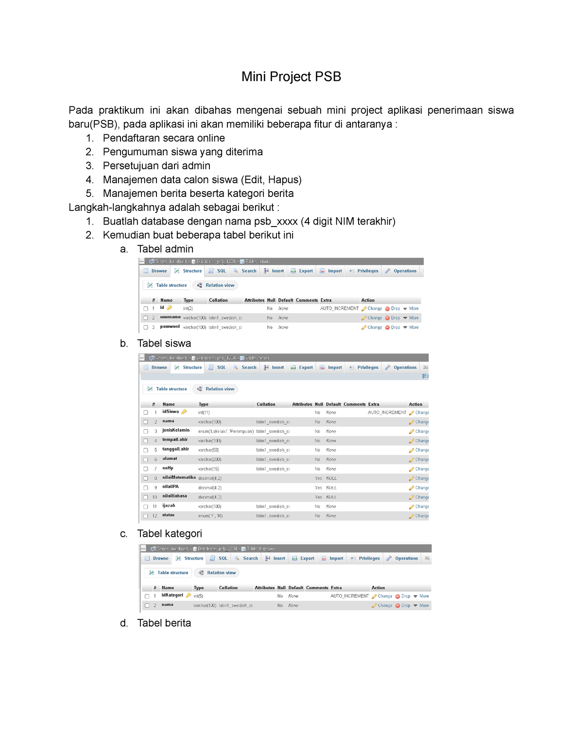 Mini Project PSB - Mini Project PSB Pada Praktikum Ini Akan Dibahas ...