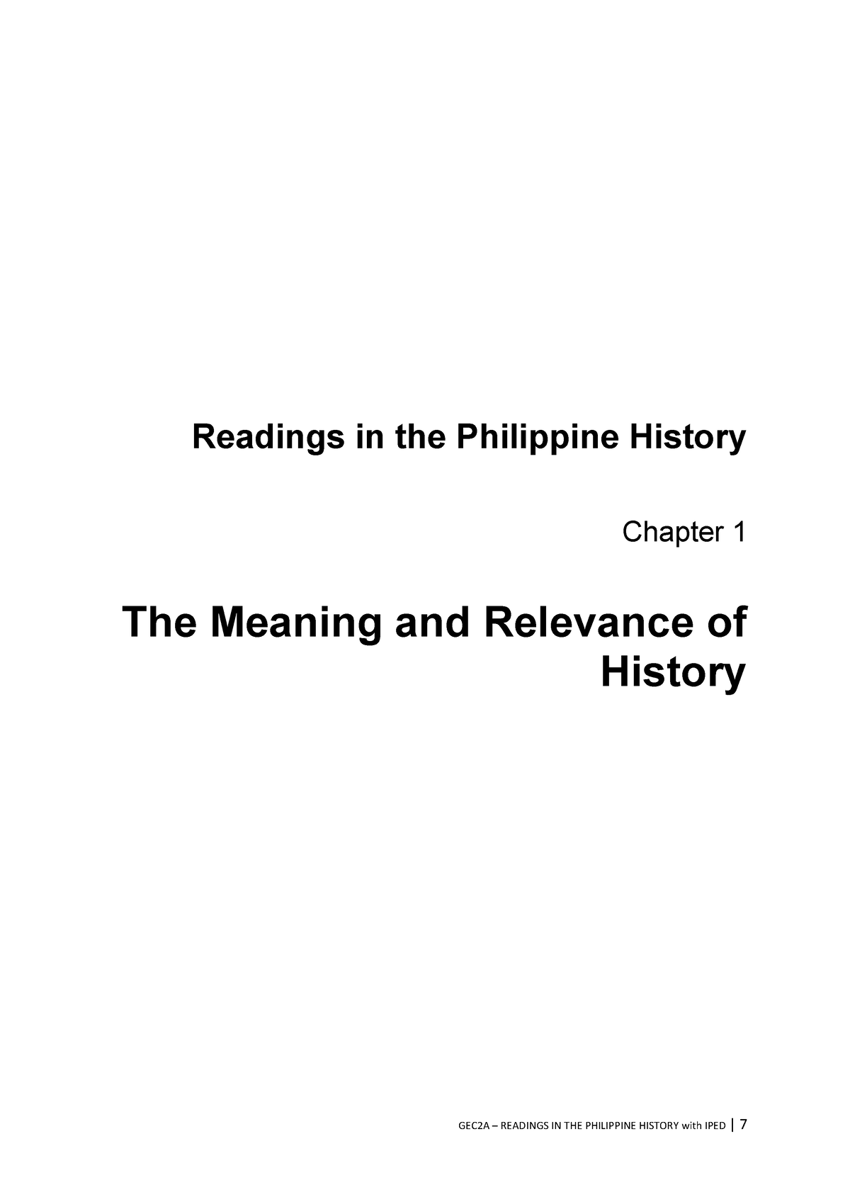 GEC 2A Readings In The Philippine History IPED Prmsu Module 1 1 ...