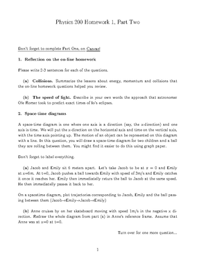 PS2-Part2 - HW2 part 2 - Physics 200 Homework 2, Part Two Due at the ...
