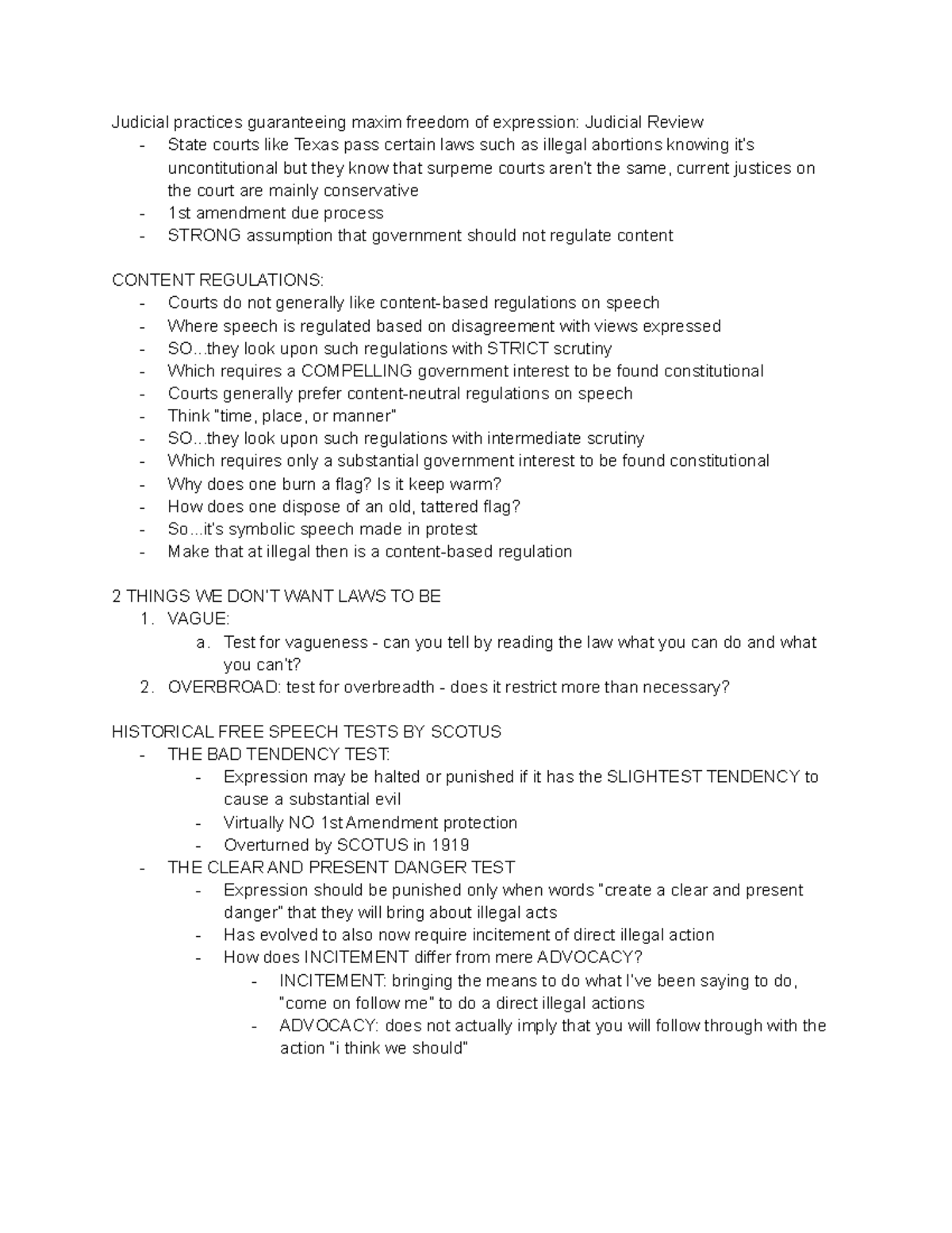1ST Amendment - Lecture notes 1 - MASC 408 - VCU - Studocu