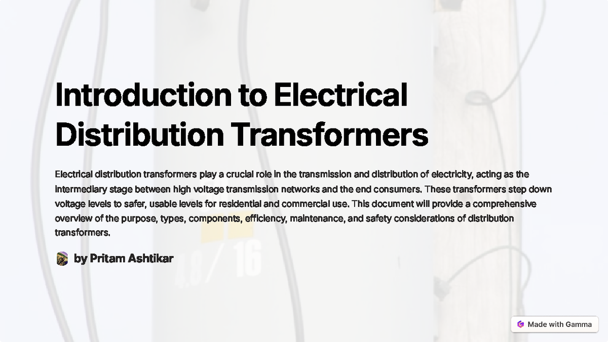 Introduction to Electrical Distribution Transformers - Introduction to ...