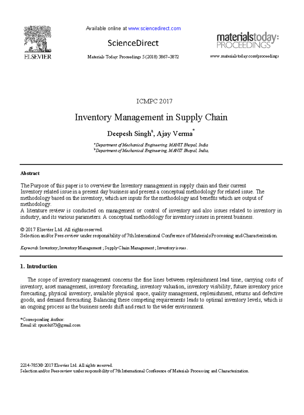 Scminventory Available online at sciencedirect ScienceDirect