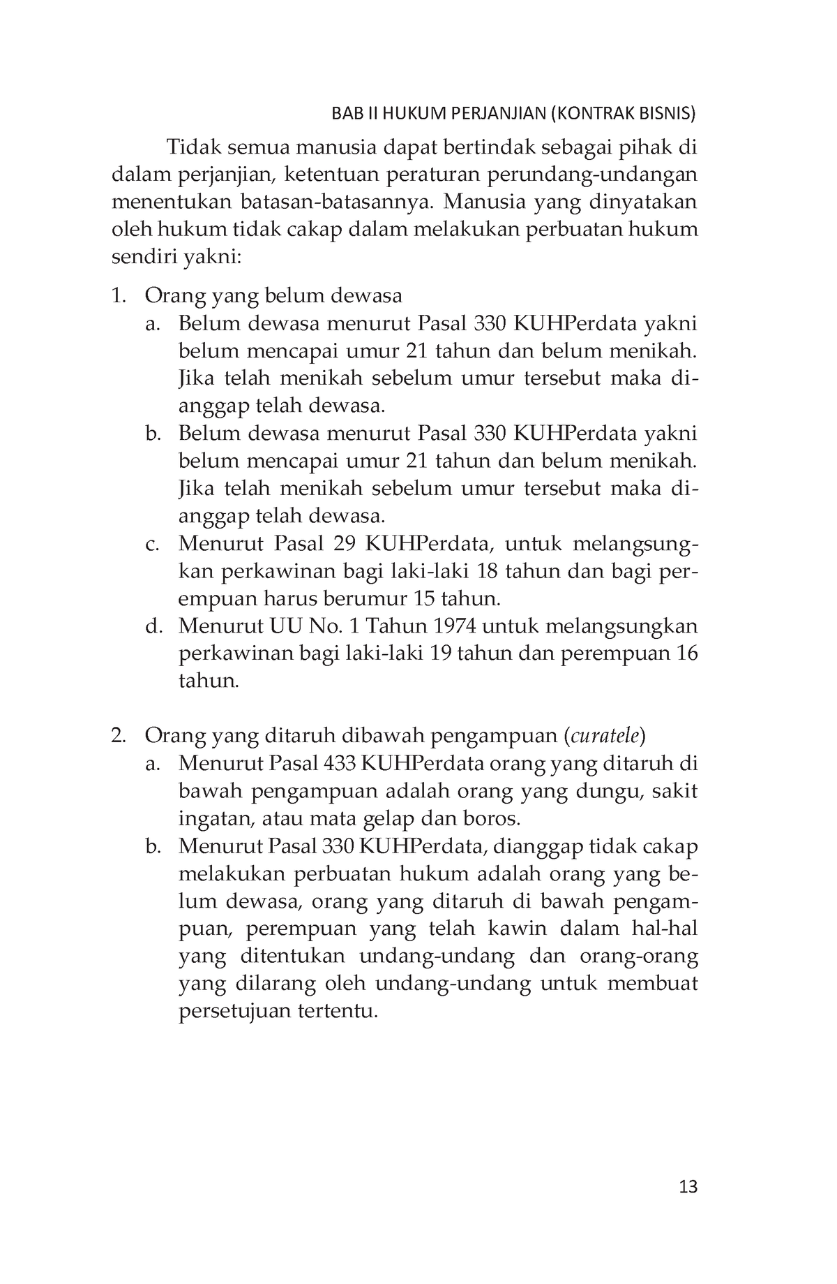 Hukum Bisnis Mel-4 - BAB II HUKUM PERJANJIAN (KONTRAK BISNIS) Tidak ...