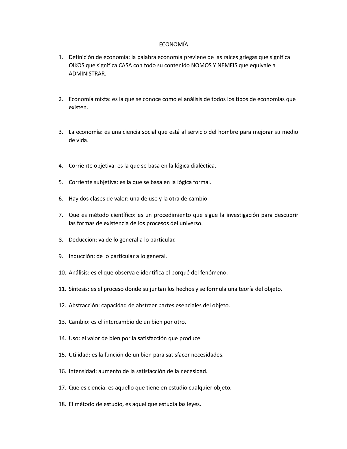 Cuestionario Economia Parcial - ECONOMÍA Definición De Economía: La ...