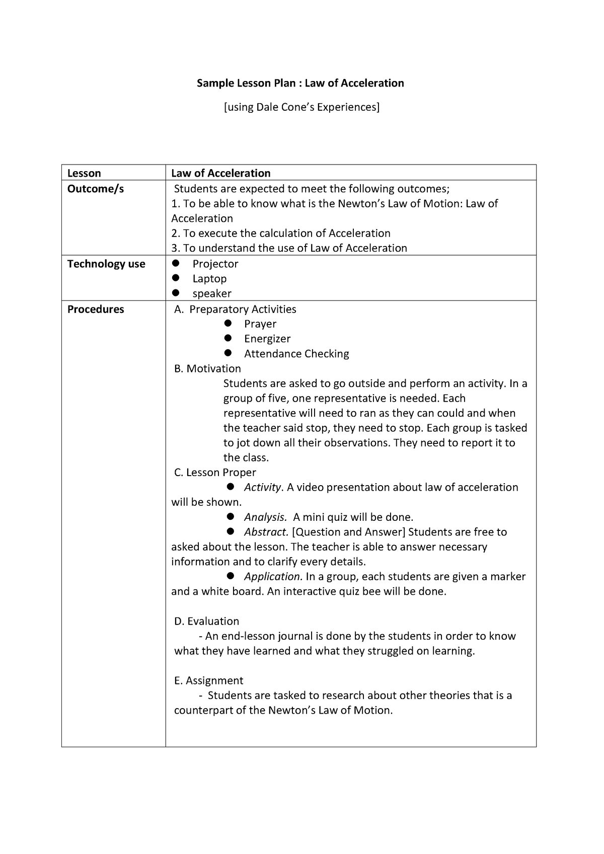 sample-lesson-plan-law-of-acceleration-sample-lesson-plan-law-of