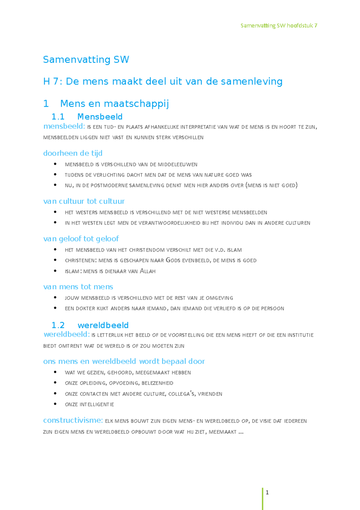 Samenvatting SW H7 Samenleving - Samenvatting SW Hoofdstuk 7 ...