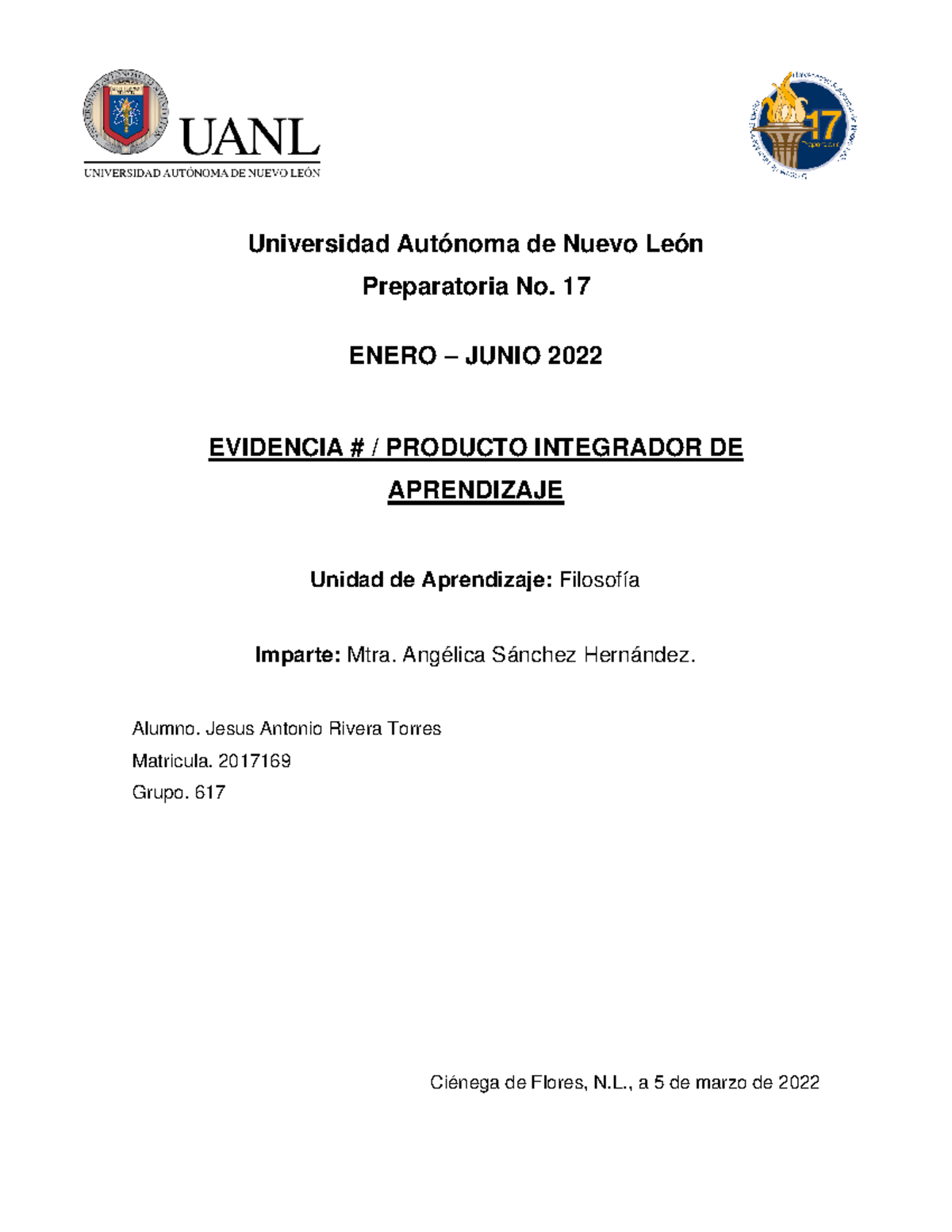 Actividad de Requisito Etapa 2 Filosofía - UANL - Studocu