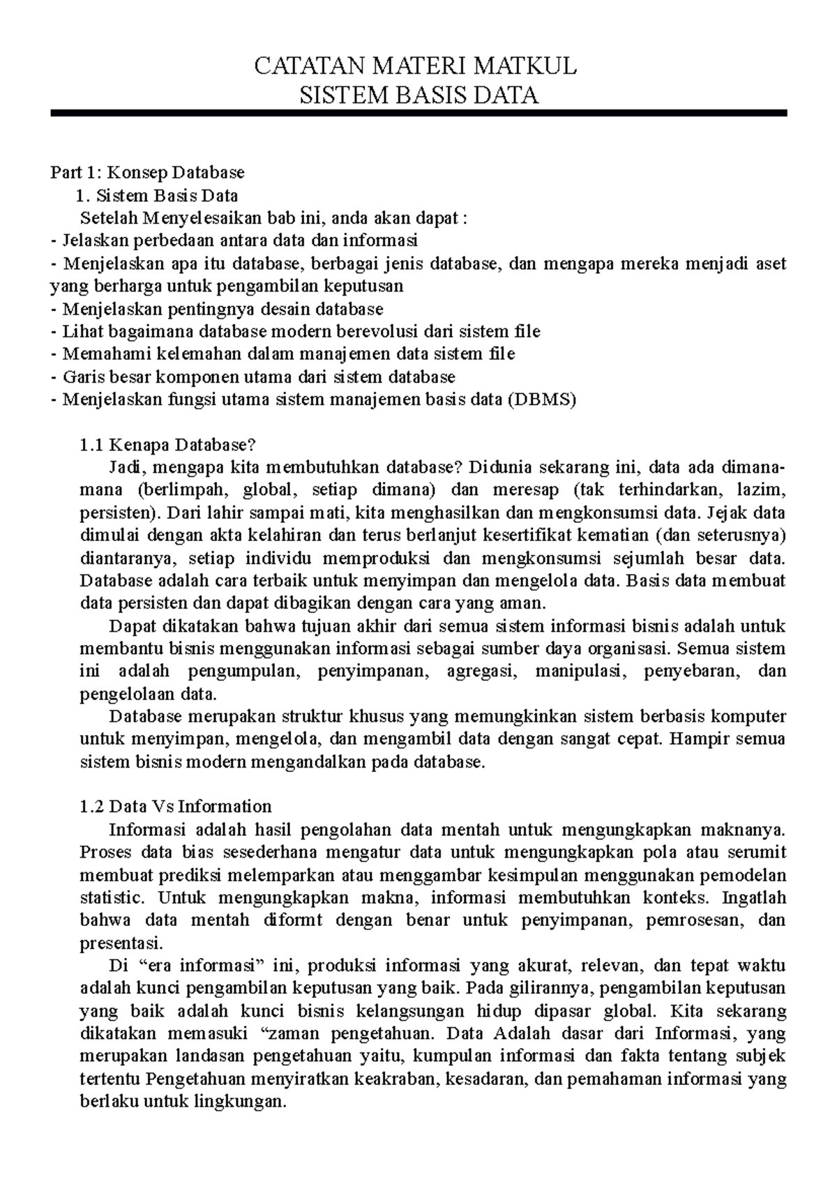 Catatan Chapter 1 (Konsep Data) - CATATAN MATERI MATKUL SISTEM BASIS ...