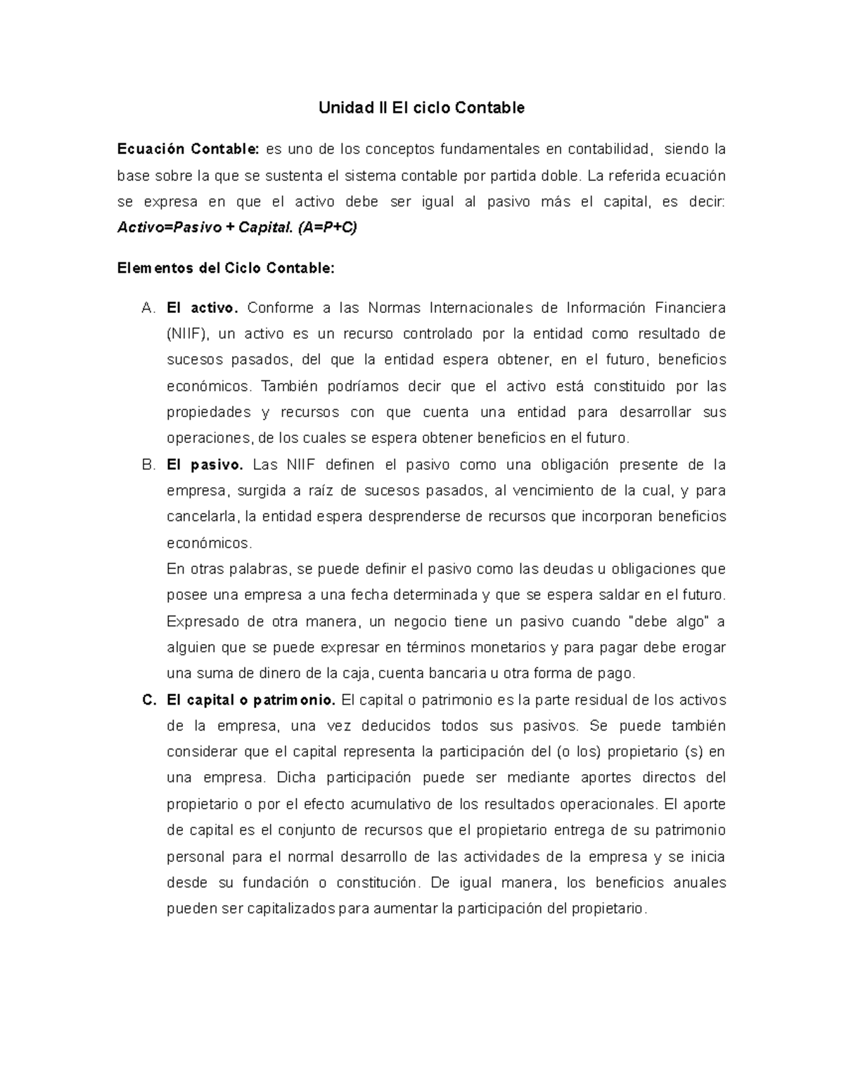 Unidad II El Ciclo Contable. Z14 - Unidad II El Ciclo Contable Ecuación ...