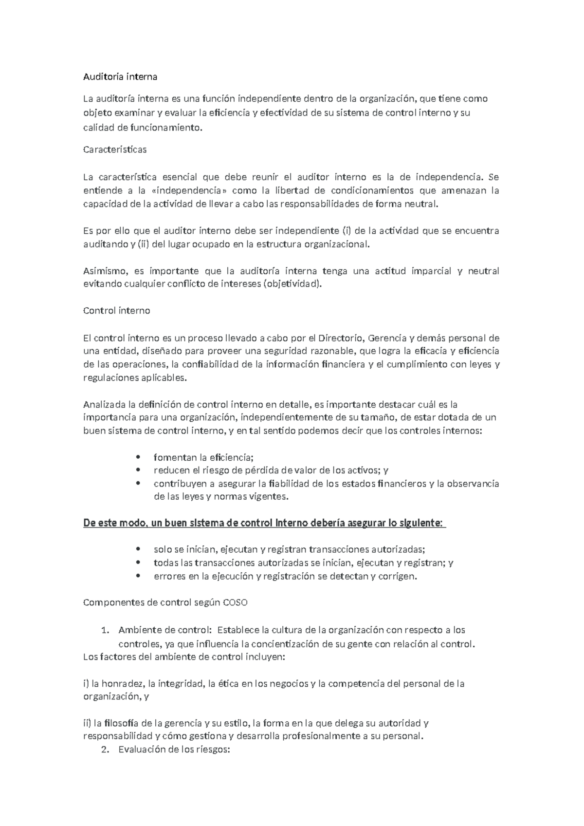 Resumen 2do parcial auditoria 2 - Auditoria interna La auditoría ...