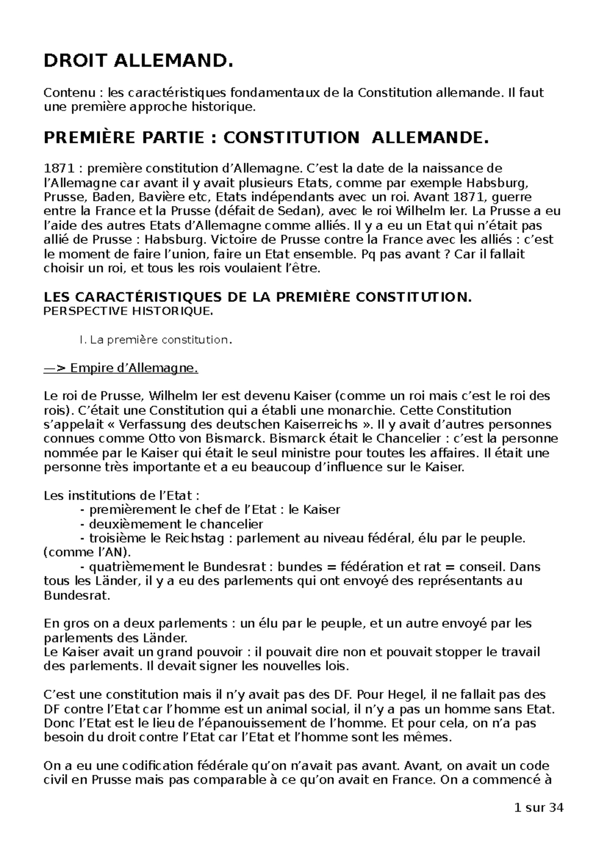 DroitAllemand DROIT ALLEMAND. Contenu les caractéristiques