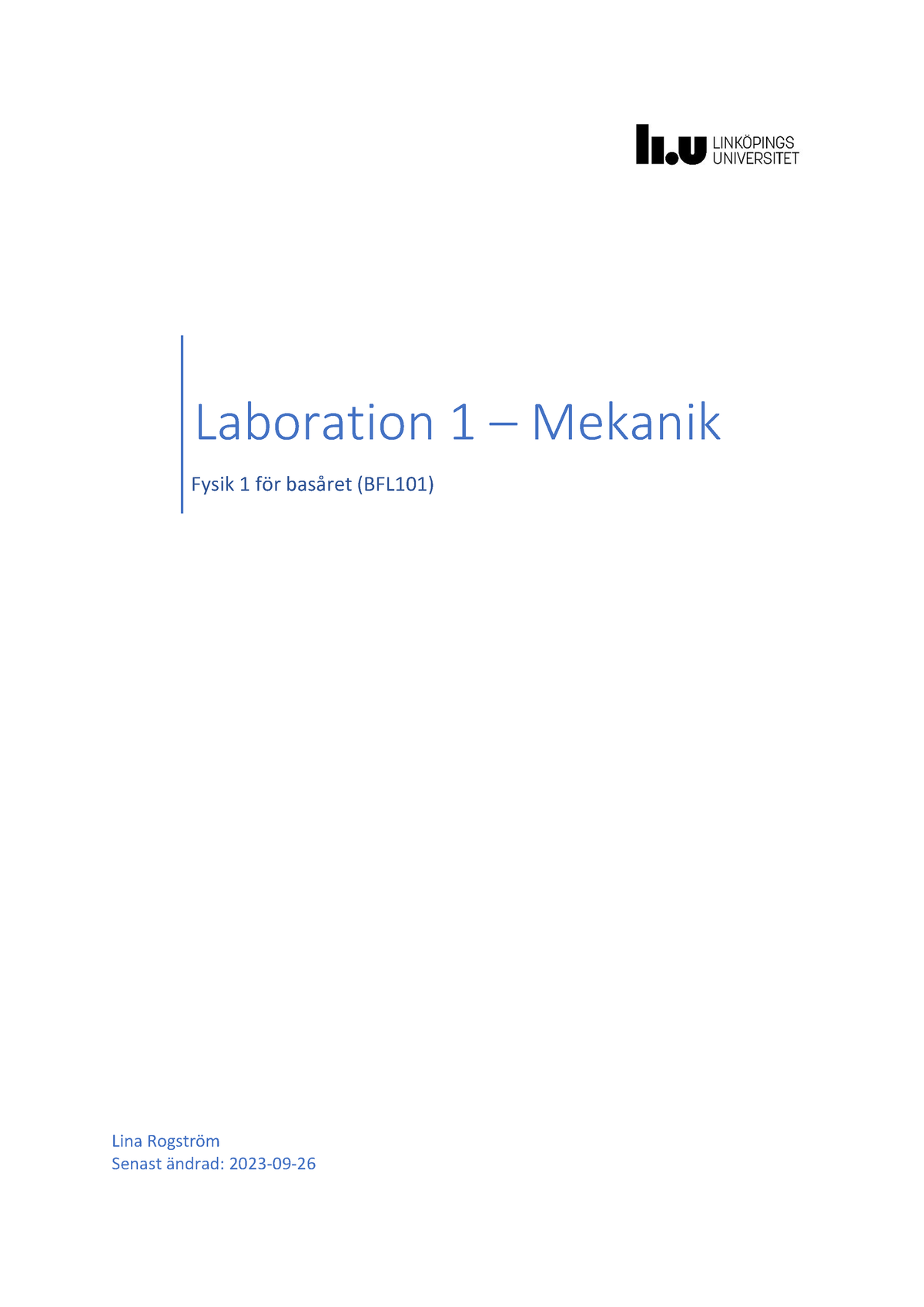 Lab1 Mekanik - Jpip - Laboration 1 – Mekanik Fysik 1 Fˆr BasÂret ...