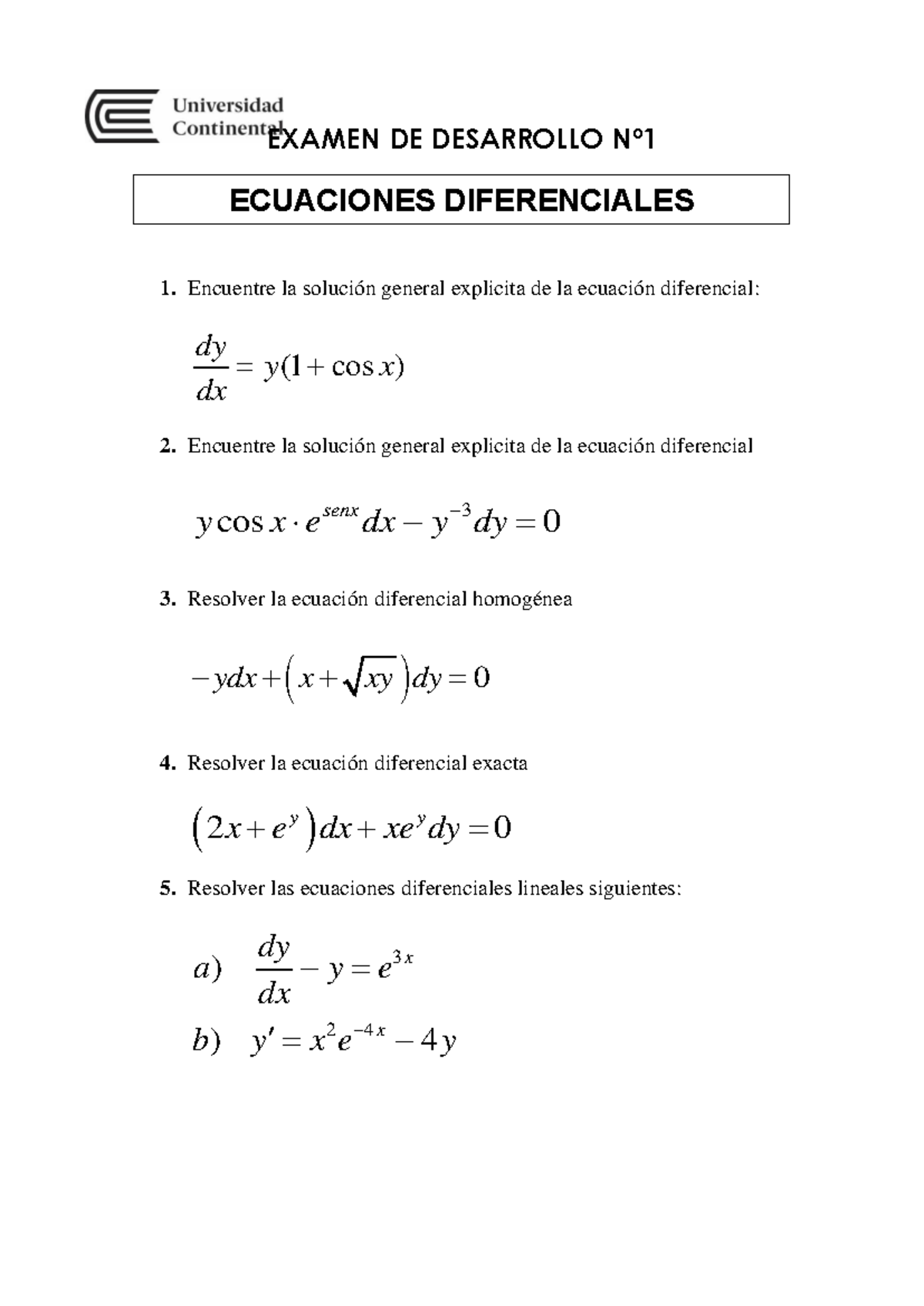 Soluicionario Pruba DE Desarrolo 1 - EXAMEN DE DESARROLLO Nº Encuentre ...