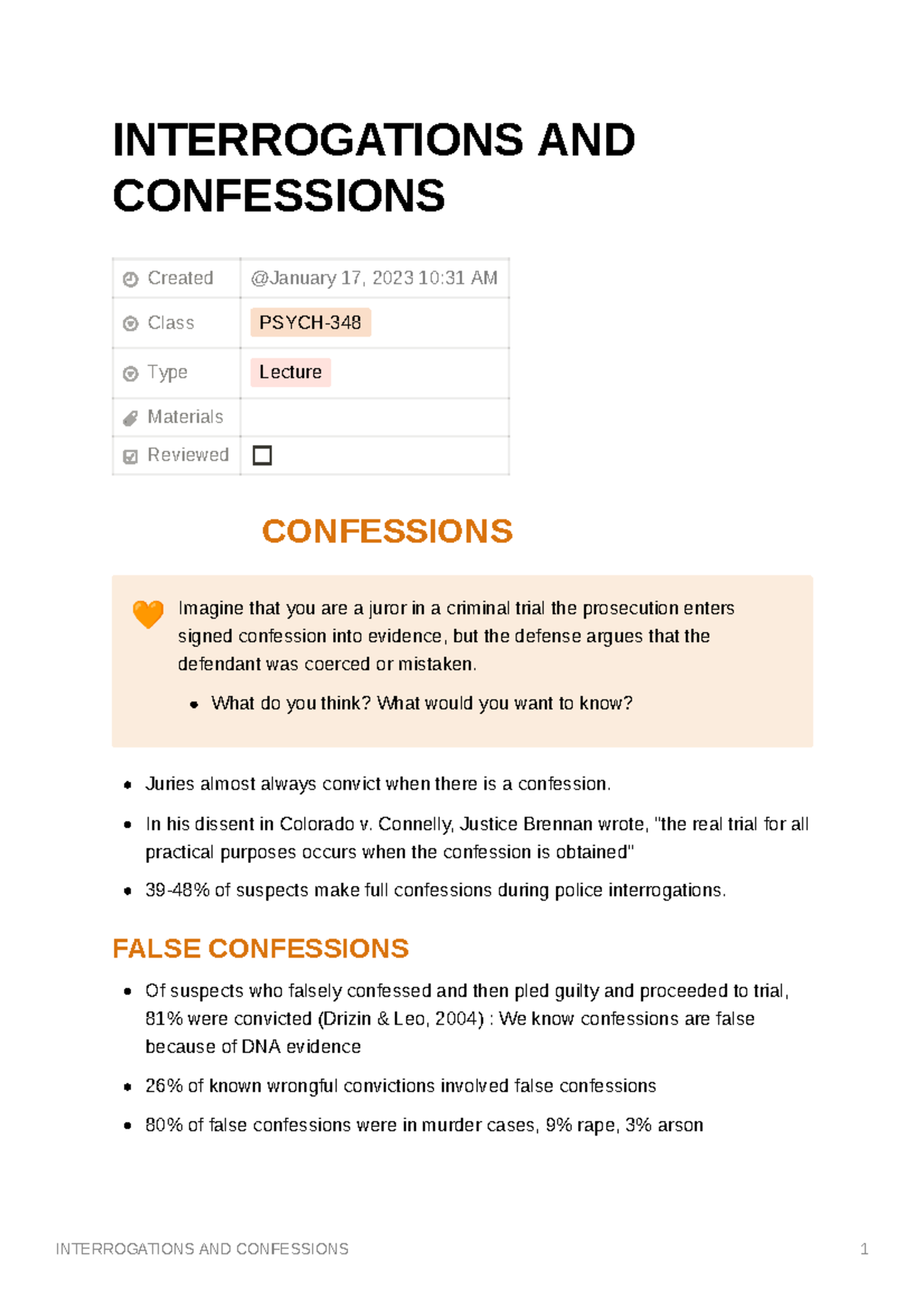 Interrogations AND Confessions - INTERROGATIONS AND CONFESSIONS Created ...