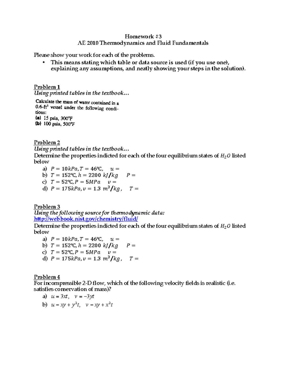 thermodynamics homework answers